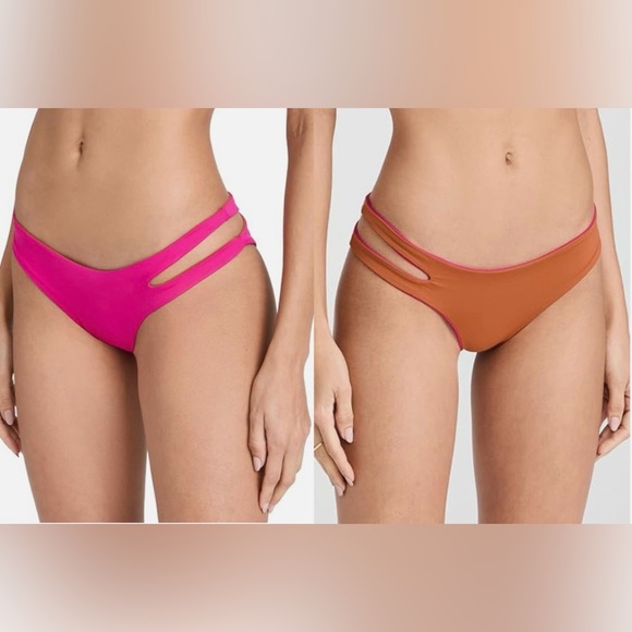 NWT LSpace Breakers Reversible Bikini Bottom Pink & Rust Size Small - Picture 2 of 13